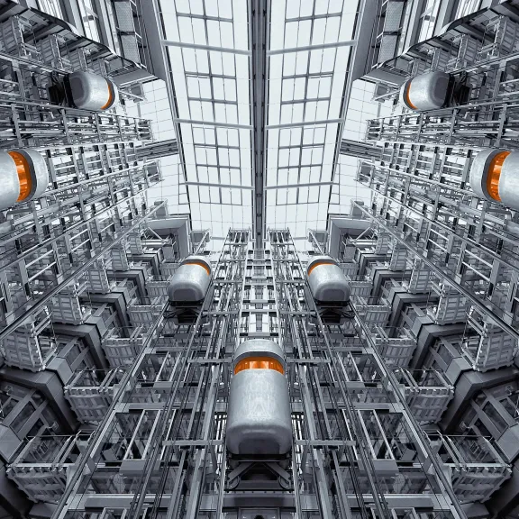 Fahrstühle im Kant Atrium im Ludwig Erhard Haus
