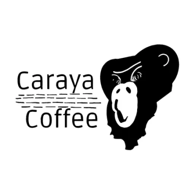 Caraya Coffee Logo mit Affenkopf und stilisierten Linien