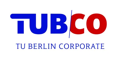 Logo mit TUB in Blau, CO in Rot und Text "TU Berlin Corporate" darunter.