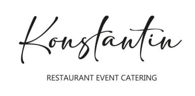 Logo mit dem Schriftzug „Konstantin“ und dem Text „Restaurant Event Catering“.