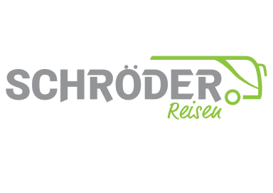Schröder Reisen logo with a green bus outline.