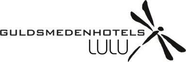 Logo von Guldsmeden Hotels Lulu mit einer stilisierten Libelle.