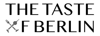 Logo mit Text "THE TASTE OF BERLIN" und gekreuztem Besteck als Buchstabe O.