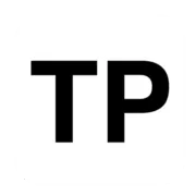 Black "TP" letters on a white rounded square background.