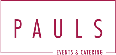 PAULS Events & Catering rotes Logo auf weißem Hintergrund