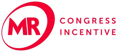 Rotes MR-Logo mit Schriftzug "Congress Incentive" auf weißem Hintergrund
