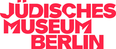 Logo des Jüdischen Museums Berlin in roter Schrift