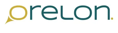 Logo von Orelon, gelbes O als Sprechblase und petrolfarbene restliche Buchstaben.